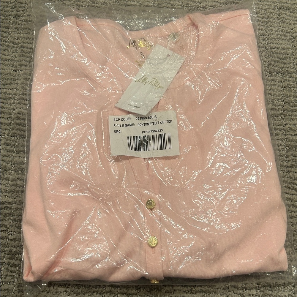 Lily Pulitzer Ronson Eyelet Knit Top Pink S - Picture 5 of 6